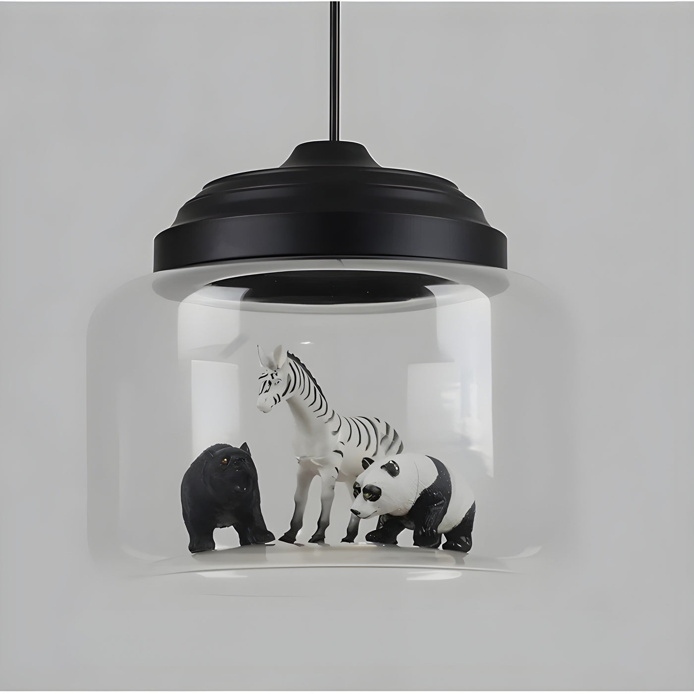 GlassyGleam Light - Moderne Zoo Glas Pendelleuchte