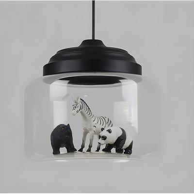 GlassyGleam Light - Moderne Zoo Glas Pendelleuchte