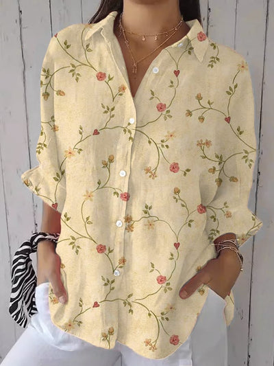 Liva | Blauer Gartenstickerei-Hemd