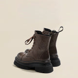 Halbhohe Schnürstiefel für Damen - Vianey in Braun