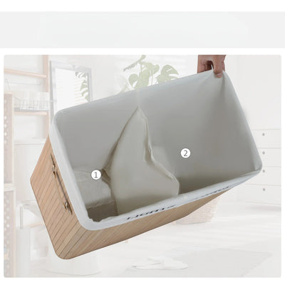 EcoTidy Korb – Bambus Wäschekorb mit 2 Fächern