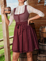 Damen Modernes Oktoberfest Dirndl Kleid - Roswitha in Rot