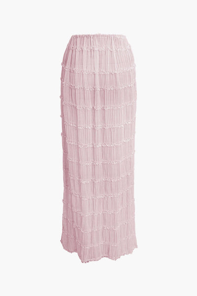 Elise | Romantisches Zweiteiler-Set mit Plissee-Top & Maxirock