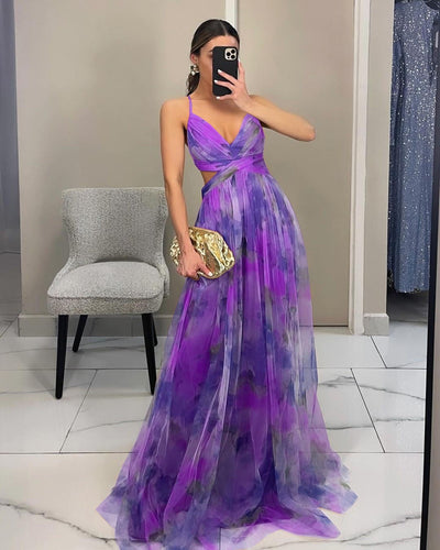 Ladies' Mesh Printing Slip Dress