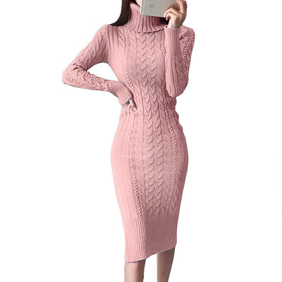 Herta - Strick Wickelkleid Schmal