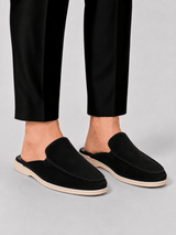 Elegante Herren Loafer Mit Offener Ferse in Schwarz