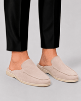 Elegante Herren Loafer Mit Offener Ferse in Cremeweiß