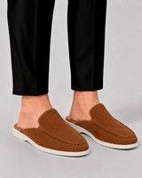 Elegante Herren Loafer Mit Offener Ferse in Dunkelbraun