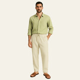 Elegantes Herren Hemd-Hosen Set in Minzgrün