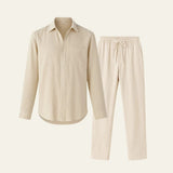 Elegantes Herren Hemd-Hosen Set in Beige