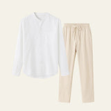 Elegantes Herren Hemd-Hosen Set in Weiß