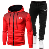 Elio | Herren Jogginganzug mit Kapuzenjacke und Hose im sportlichen Stil in Rot