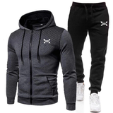 Elio | Herren Jogginganzug mit Kapuzenjacke und Hose im sportlichen Stil in Dunkelgrau