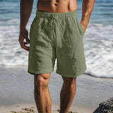 Ennio | Herren Strandhose Shorts mit Kordelzug in Dunkelgrün