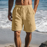 Ennio | Herren Strandhose Shorts mit Kordelzug in Khaki
