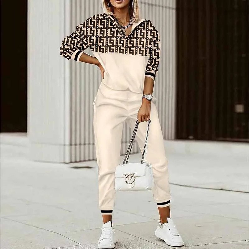 Elegantes, lässiges zweiteiliges Kapuzenset für Frauen