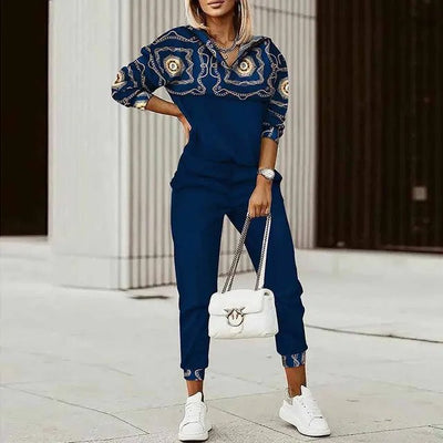 Elegantes, lässiges zweiteiliges Kapuzenset für Frauen