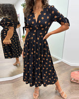 Monique | Damen Polka-Dots Kleid Elegant Feminin Klassisch in Schwarz (Fast ausverkauft)