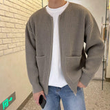 LOIC – Herren-Strickjacke – Bequemer Cardigan im Minimalistischen Stil in Khaki