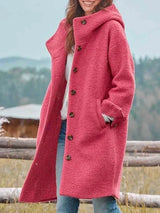 Selina | Damen Oversize Wintermantel mit Knopfleiste in Rosa