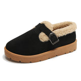 Damen-Winterclogs aus Wildleder mit verstellbarer Schnalle - Linnea in Schwarz