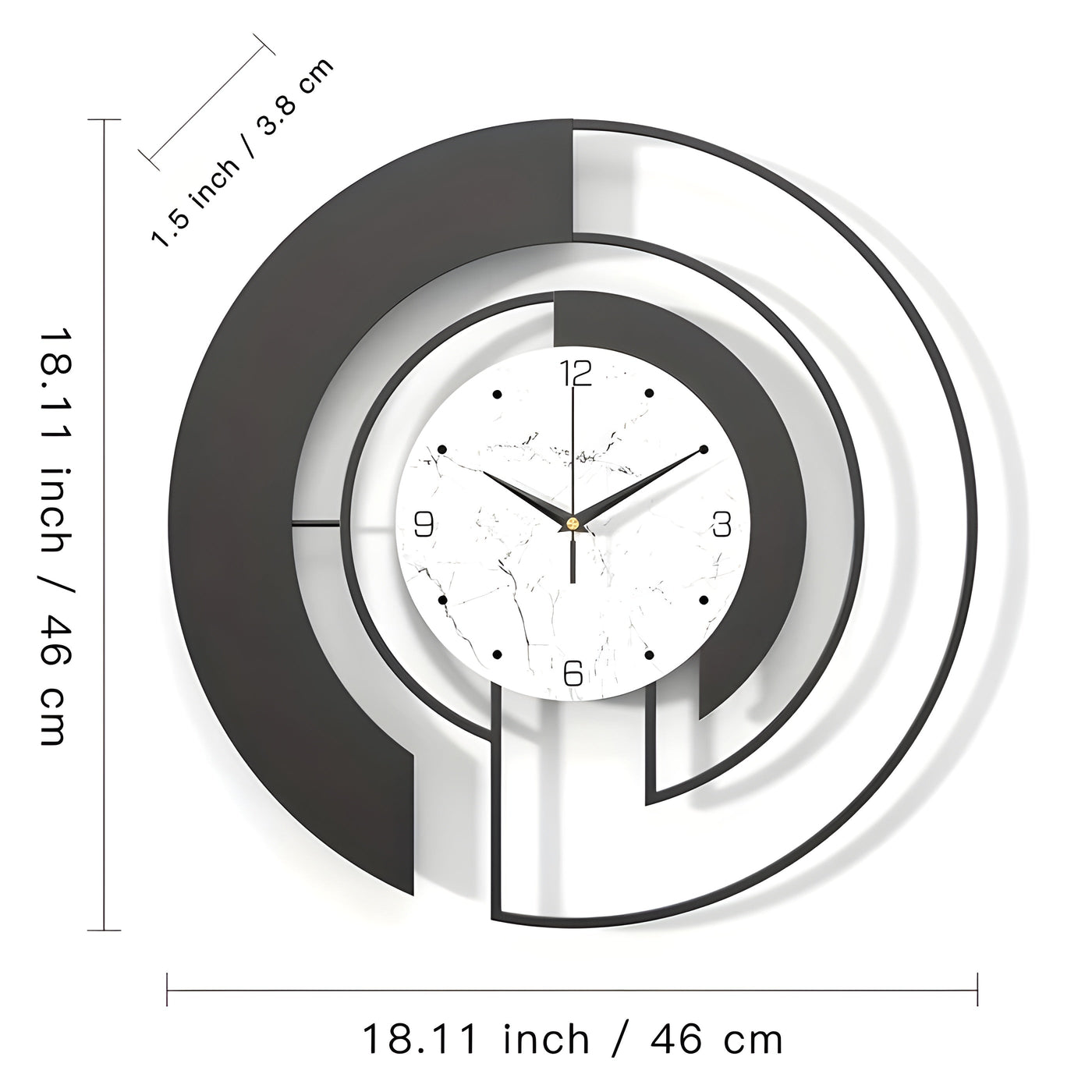 TimelessArc Clock – Minimalistische Geräuschlose geometrische Wanduhr