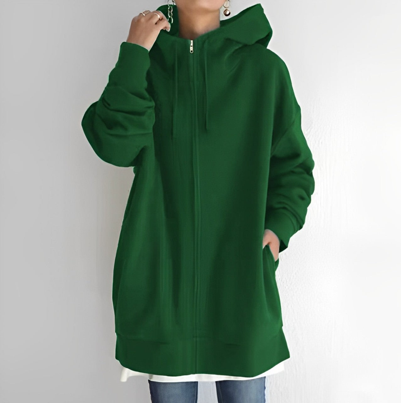 Kerenza - Kuscheliger Fleece-Pullover mit Kapuze und Reißverschluss