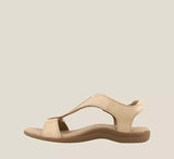 Damen Leder Sandalen mit Fußgewölbestütze für den Sommer in Beige