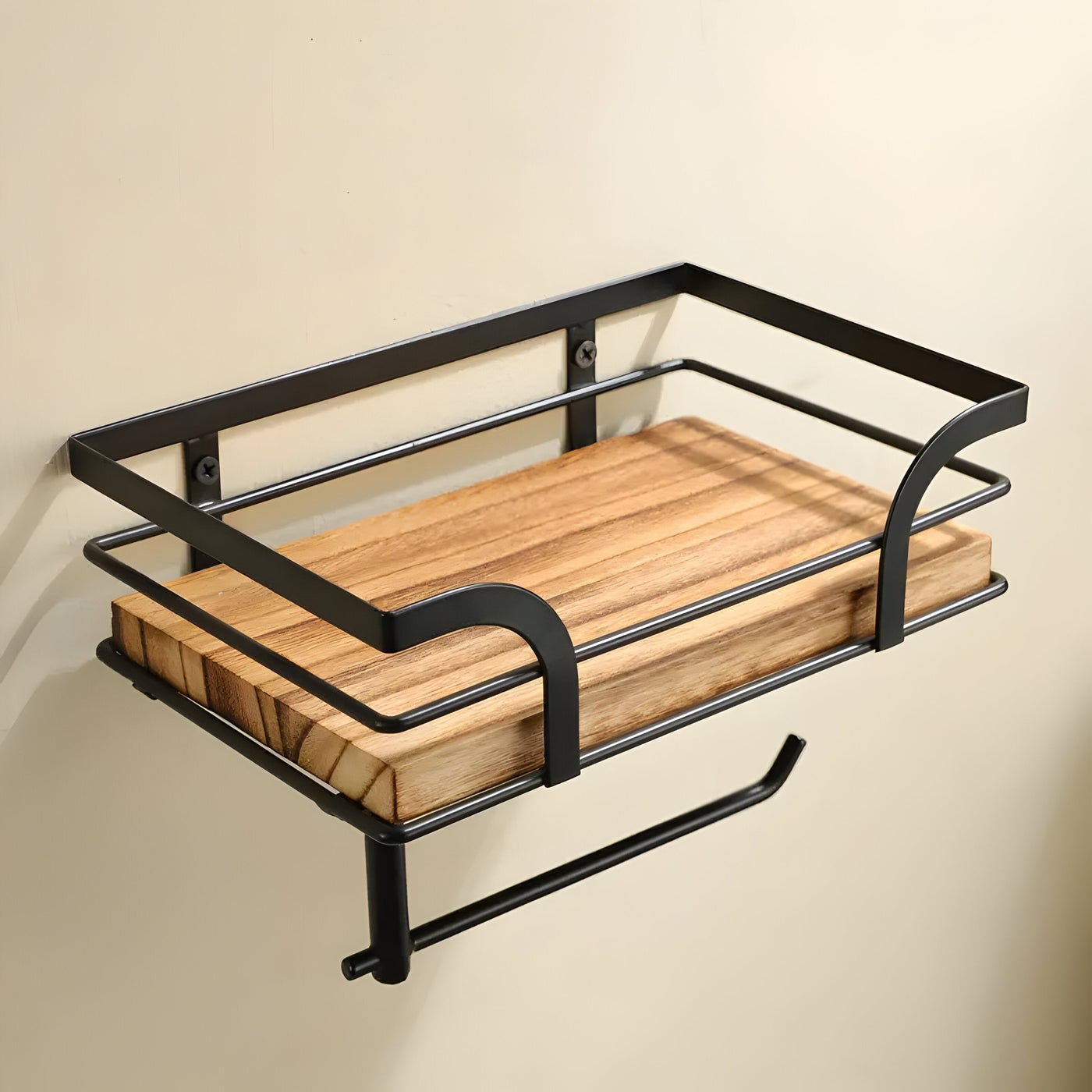 Toilet OrganizeMate - Holz-Wandpapierhalter und -Organizer