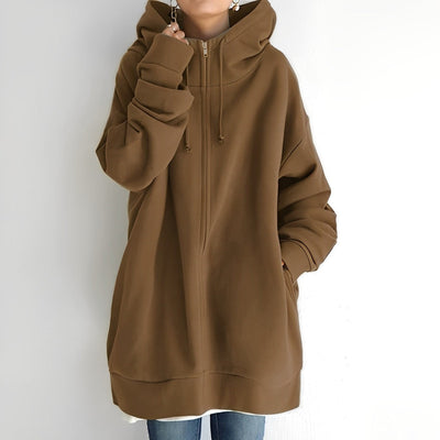 Kerenza - Kuscheliger Fleece-Pullover mit Kapuze und Reißverschluss