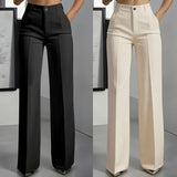 Britta | Damen Anzughose Hohe Taille Business Elegant in Beliebtes Set: Schwarz + Beige