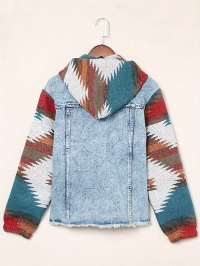 Fenella - Damen Jeansjacke Geometric