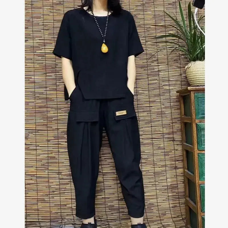 MELIKE - SET AUS BLUSE UND CARGOHOSE