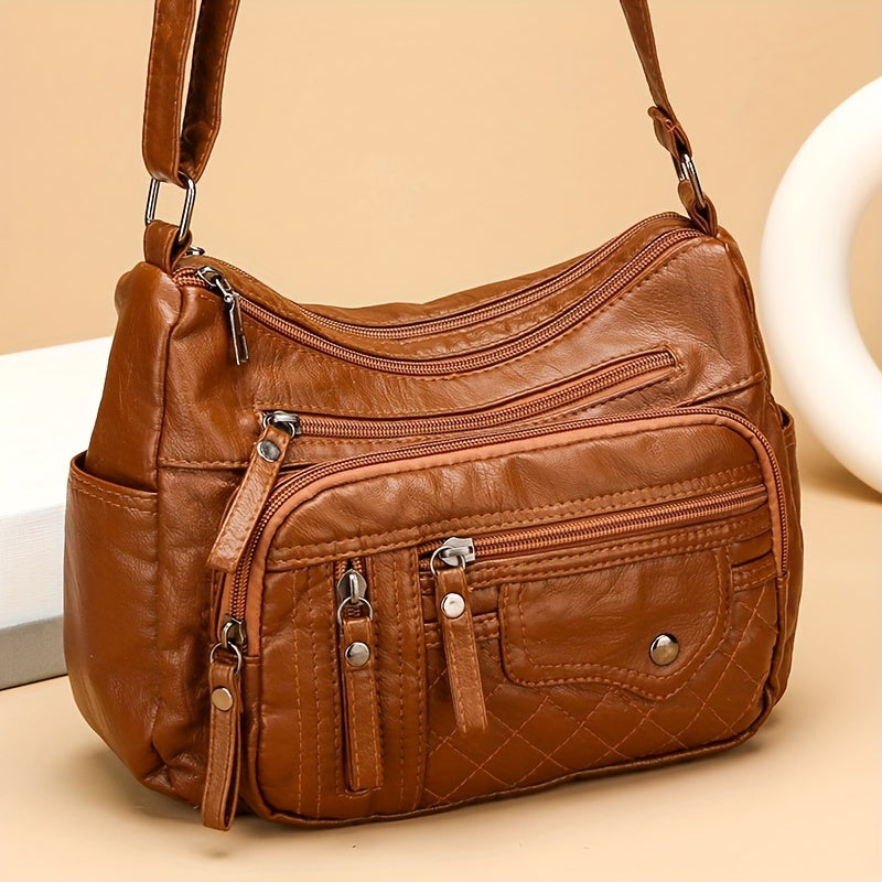 Vera | Multi-Zipper Umhängetasche
