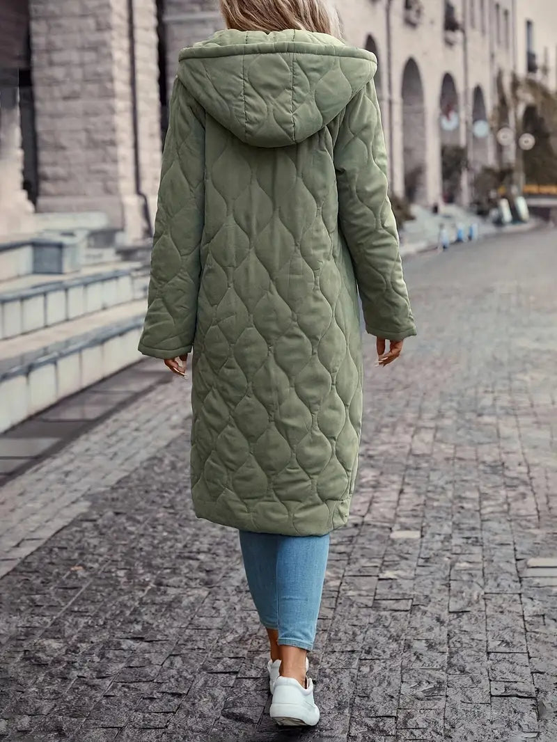 Damen gesteppter langer Wintermantel