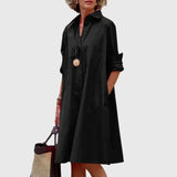 Oshadi - Elegantes Mini Kleid Mit Tasche in Schwarz