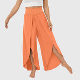 Magdalena | Damen Weit geschnittene Boho-Hose mit Schlitzdesign in Orange