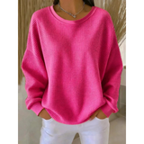 Finja | Damen Oversize Strickpullover in Leuchtendes Pink