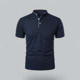 Fionn | Herren Poloshirt mit Stehkragen Kurzarm in Marineblau