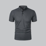 Fionn | Herren Poloshirt mit Stehkragen Kurzarm in Dunkelgrau