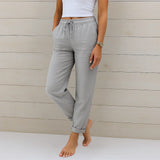 Ellaine | Damen Leinen Stretchhose Elegant Komfort Sommer in Grau