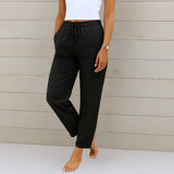 Ellaine | Damen Leinen Stretchhose Elegant Komfort Sommer in Schwarz