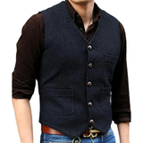Georg | Herren Moderne Trachtenweste in Navy Blau