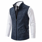 Gerd | Herren Strickjacke mit Fleece und Reißverschluss in Blau