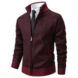 Gerhard | Herren Strickjacke mit Reißverschluss in Rot