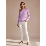Giada | Damen Strickpullover mit Struktur und Komfort in Lila