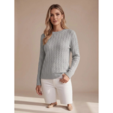 Giada | Damen Strickpullover mit Struktur und Komfort in Grau