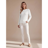 Giada | Damen Strickpullover mit Struktur und Komfort in Weib
