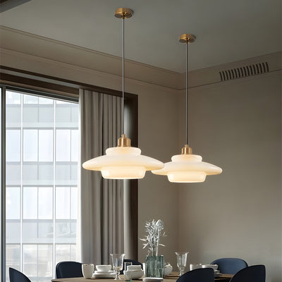 IvoryGlow Light - Moderne Hängeleuchte aus elfenbeinfarbenem Glas