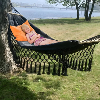 SwiftMesh Hammock - Verdickte Swing-Hängematte mit Holzstäben